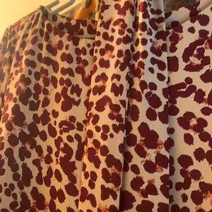 Leopard print full length dress with belt.